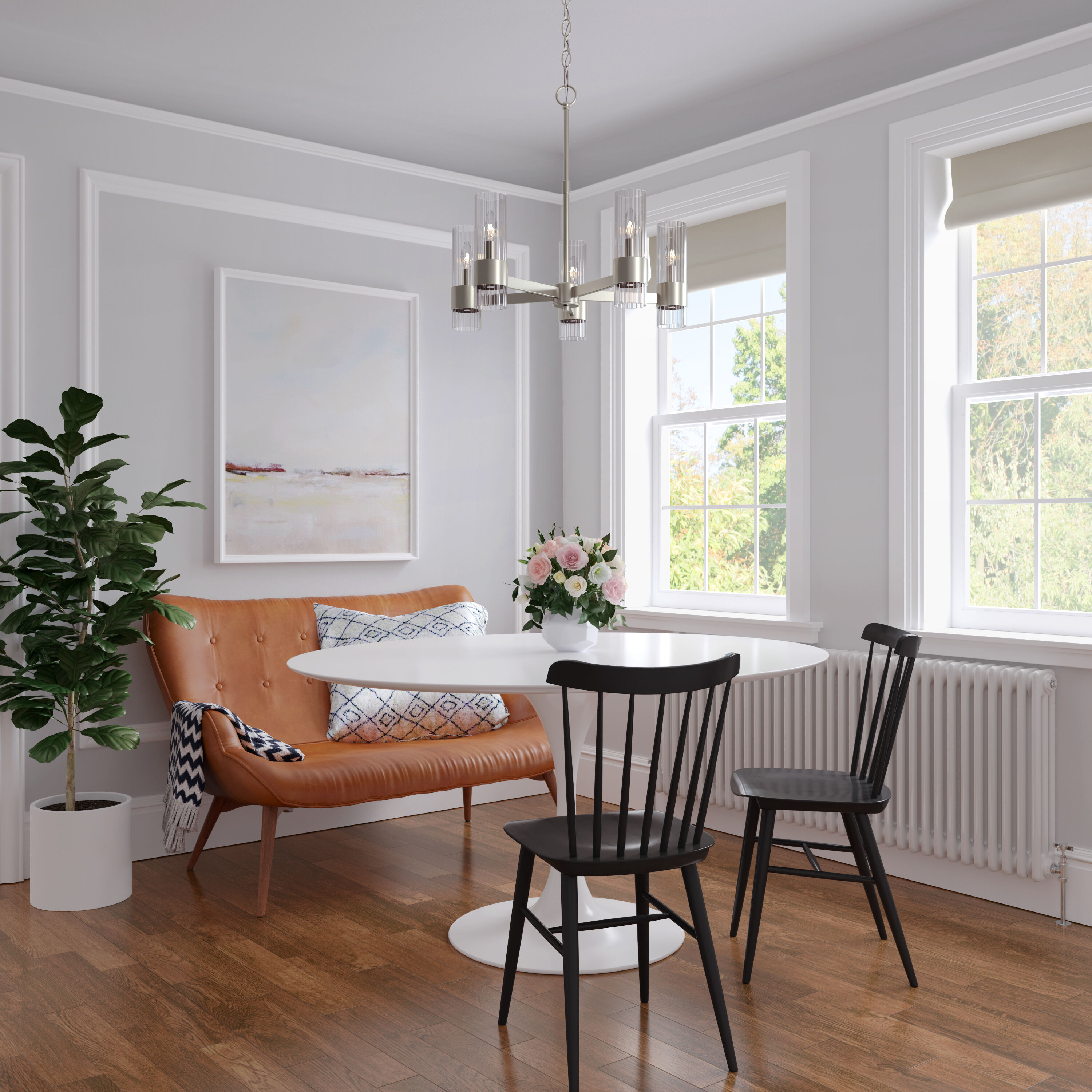 Caberton 5 Light 22 inch Brushed Nickel Chandelier Ceiling Light